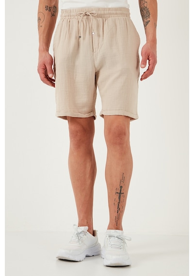 Buratti % 100 Pamuk Regular Fit Normal Bel Müslin Erkek Short Cf25S657802 Bej
