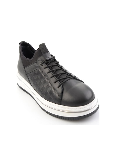Siyah Hakiki Deri Erkek Sneaker E01958181643 Siyah