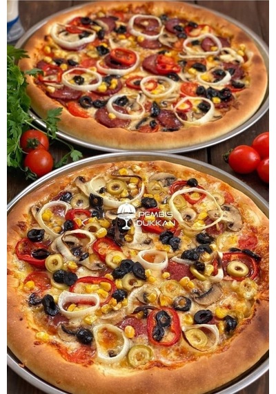 32cm Delikli Yeni Pizza Ve Lahmacun Tepsisi Çelik