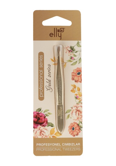 Elly Gold Series Profesyonel Eğimli Cımbız Kaş Alma Ve Tüy Temizleme Cımbızı