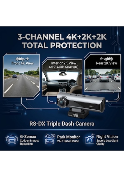Rover Star Rs-dx Dash Kamera 4k+2k+2k