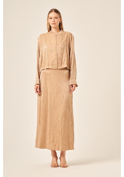 Ftz Women Kadın Kraş Etekli Takım Beige 31171 Beige