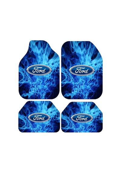 Dekoratif Mavi Ford Desenli Oto Paspas Takımı