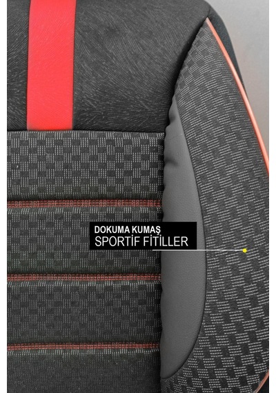 Fiat 500x 2014 Ve Sonrası Aracınıza Uyumlu Kırmızı Başak Plus Serisi Dokuma Koltuk Kılıfı