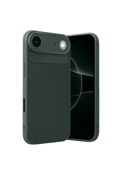 Newface Apple, Uyumlu iPhone 17 Air Auto Focus Karbon Kapak - Koyu Yeşil