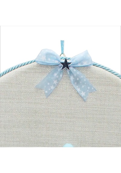 Süslebabypartystore Fil Temalı Ahşap Pano 35Cm Kapı Süsü - Mavi