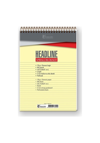 Keskin Color A5 Headline Bloknot Çizgili Çok Renkli