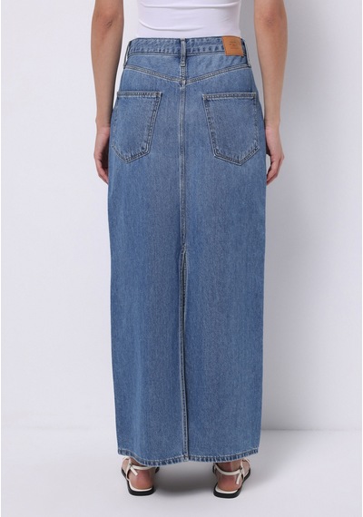 Colin's Colins Slim Fit Düz Düğmeli Kadın Mavi Etek Cl1075299 Q1.v1 Dn44400 Denim