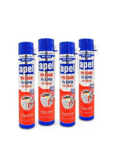 Apel Pf 212 Poliüretan Pu Köpük 600 G Boşluk Ve Çatlak Dolgu, Isı Ve Ses Yalıtımı, Profesyonel Kullanım Diğer