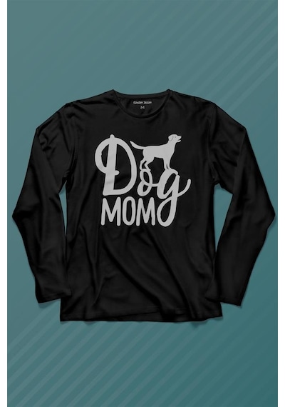 Mother Of Dog Mom Köpek Annesi Hayvansever Veteriner Mommy Uzun Kollu Tişört Baskılı T-shirt 001