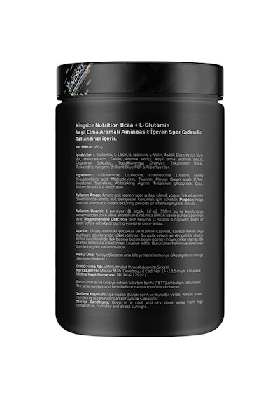 Kingsize Nutrition Bcaa + Glutamine Powder 480 Gr - Yeşil Elma