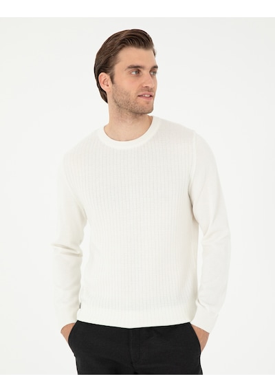 Pierre Cardin Erkek Ekru Kazak /triko 50296451-vr019 Ekru