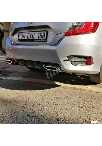 Honda Civic Fc5 Amg Tip Difüzör, Piano Black Boyalı, Parlak Siyah