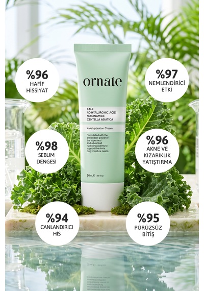 Kale, Niacinamide Ve Centella İçeren 24 Saat Etkili, Sebum Dengeleyici Nemlendirici Yüz Kremi 50 Ml