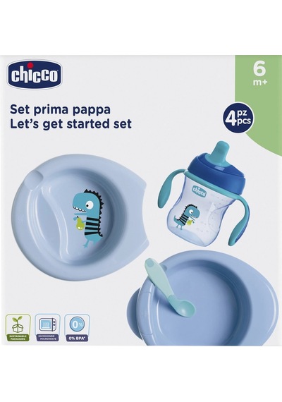 Chicco 4 Parça Beslenme Seti +6 Ay - Erkek