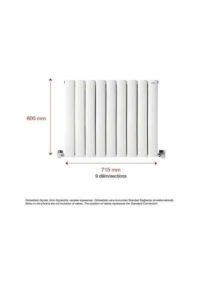 600mm x 715mm Lilac Yüksek Isı Kapasiteli Dekoratif Yatay Beyaz Alüminyum Radyatör 600mm x 715mm Lilac Yüksek Isı Kapasiteli Dekoratif Yatay Beyaz Alüminyum Radyatör