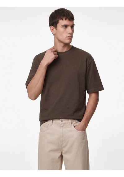 Koton Kısa Kollu Pamuklu Tok Kumaş Bisiklet Yaka Oversize Basic Tişört Kahverengi 6sam10385mk Kahve Koton Kısa Kollu Pamuklu Tok Kumaş Bisiklet Yaka Oversize Basic Tişört Kahverengi 6sam10385mk Kahve