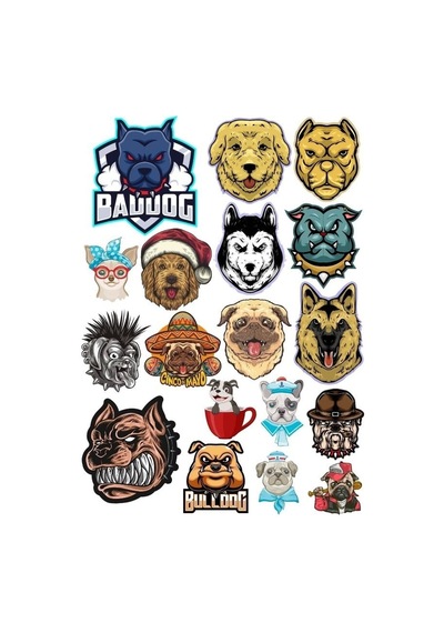 Köpekl Bulldog Sticker Set 13 Parça Telefon, Tablet, Defter, Laptop Sticker