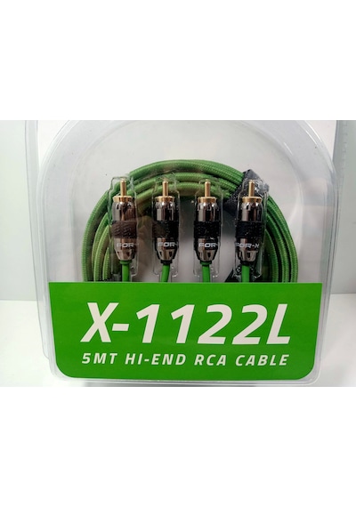 For-x Ofc Rca Kablosu 5 Metre For-x X-1122l Profesyonel %100 Bakır Amfi Rca Kablosu
