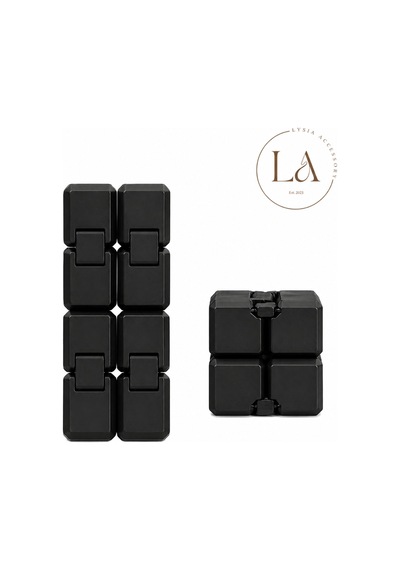 Hareketli Rahatlatıcı Küpü Infinity Cube Katlanabilir Anti Rahatlatıcı Oyuncak 3d Baskı Sonsuz Küp Siyah