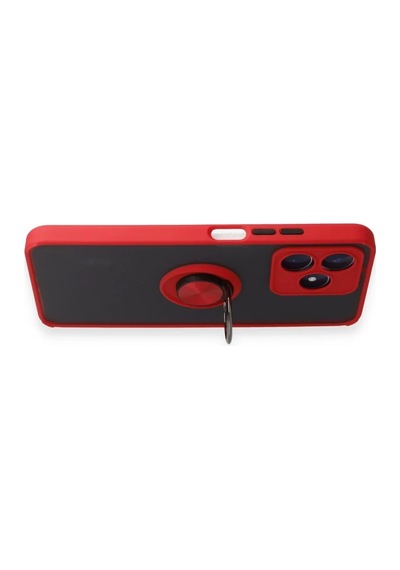Realme C53 Uyumlu Kılıf Montreal Yüzüklü Silikon Kapak - Kırmızı