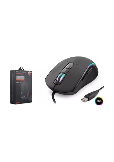 Hadron Destroyer G340 Rgb 6 Buttons Usb 6400 Dpı Oyuncu Mouse 1,40cm Kablo Uzunluğu Kdo