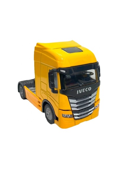 Işıklı Sesli Pilli Çek Bırak Metal Oyuncak Iveco Tır Sarı