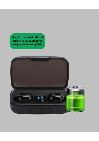 10 Metre Çekim Mesafeli Hafif Tasarımlı Bluetooth Kulaklık Ve Şarj Kutusu Seti