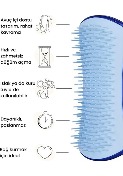 Tangle Teezer Pet Teezer Deshedding Grooming Brush Small Blue Köpek Bakım Fırçası