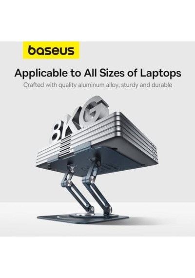 Ayarlanabilir Dizüstü Bilgisayar Standı, 360 Derece Dönebilen Ayarlanabilir Dizüstü Bilgisayar Standı Üç Katlı Versiyon Macbook Uyumlu Air Pro, Dell Xps, Hp Vb. İçin Ergonomik Katlanabilir Stand