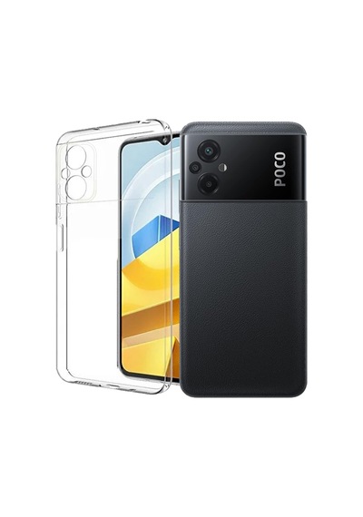 Fitcase Xiaomi Poco M5 Kılıf Kamera Korumalı Silikon Şeffaf Arka Kapak