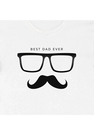 Defymoda Babalar Günü Hediye Baba Temalı Baskılı Oversize Bisiklet Yaka T-shirt - Beyaz