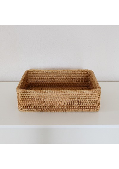 Nur Rattan 30x20x9,5 Cm. Saklama Kutusu & Dekoratif Sepet 30x20x9,5 Naturel