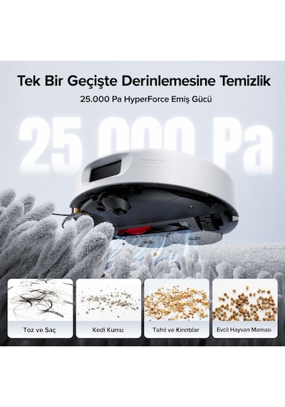 Roborock Qrevo 2 Pro Akıllı Robot Süpürge Beyaz