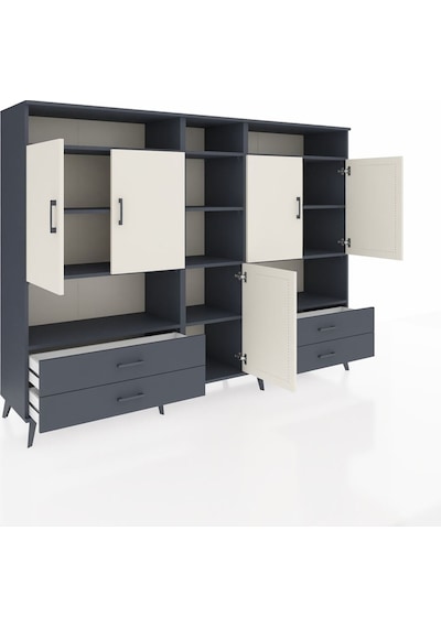Hyperion Dolap 12 Raflı 4 Çekmeceli 5 Kapaklı 220x44x163 Antrasit Antrasit-aytaşı/antrasit Hyperion Dolap 12 Raflı 4 Çekmeceli 5 Kapaklı 220x44x163 Antrasit Antrasit-aytaşı/antrasit