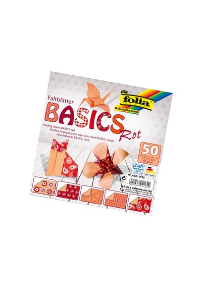 462/1515 Origami Kağıdı Basics Kırmızı 15x15cm 50 Yaprak, 15x15cm 50 Yaprak