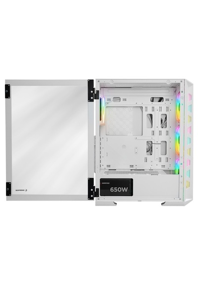 Rampage Glare Mesh 650w 80+ Beyaz 4 12cm Argb Fan Pencere Cam Gaming Oyuncu Kasası