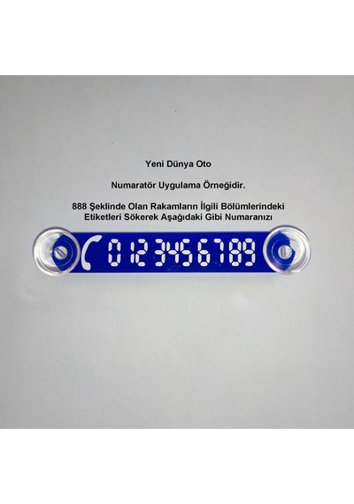 Yeni Dünya Oto Ydnmr 012 Araç Park Telefon Numaratörü Beyaz - Mavi