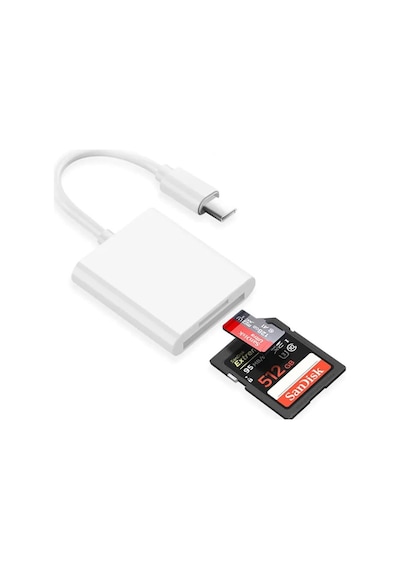 Type-c To Sd-microsd Kart Okuyuculu Kamera Adaptörü - Beyaz - Al4116