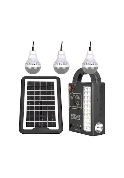 Powermaster Gd-999 Güneş Güneş Enerji Panelli Solar Aydınlatma 3 Lambalı Powerbank Özellikli Kamp Lambası Aydınlatma