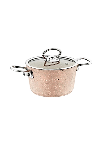 3111 2 Parça Bio Granit Mini Tencere 14x8 Cm Sütlü Kahve Rengi Sütlü Kahve