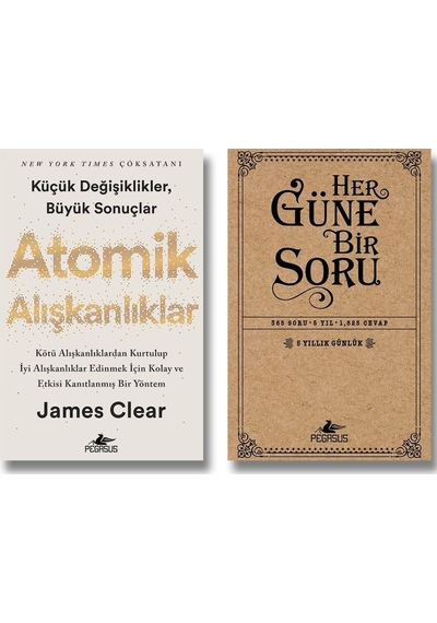 Pegasus Yayınları Atomik Alışkanlıklar - Her Güne Bir Soru 5 Yıllık Günlük 2 Kitap Set James Clear