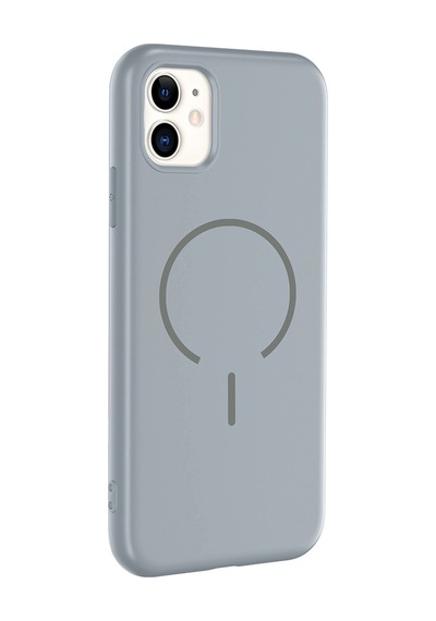 Apple Uyumlu iPhone 11 Kılıf Magsafe Destekli Kamera Korumalı Yumuşak Silikon Systemcom Mürdüm