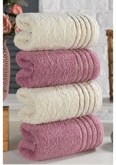 Casnack Diana Havlu Seti 4'lü 800gr. 50x90cm - Mürdüm-bej