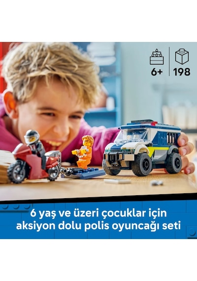 LEGO® City Polis Mahkum Nakliye Aracı 60479 - 6 Yaş ve Üzeri Çocuklar için Yaratıcı Oyuncak Yapım Seti (198 Parça)
