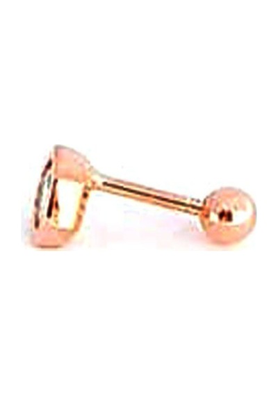 Zirkon Taş Detaylı 925 Ayar Gümüş Rose Beşgen Tragus Helix Piercing Altın