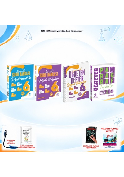 Çanta Yayınları 2026-2027 6. Sınıf Tüm Dersler 4 Kitap Mat-sos Soru/sos Defter/paragraf Set