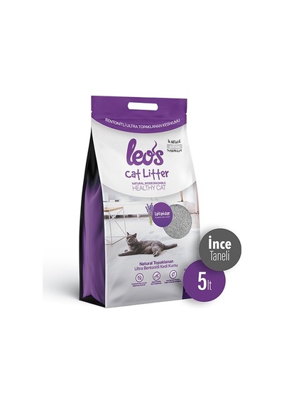 Leos Cat Litter Lavanta Kokulu İnce Topaklaşan Bentonit Kedi Kumu 5 L
