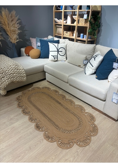 Mavaux Matrix Jüt Kilim, Paspas, Mutfak Halısı, Banyo Paspası, Kilim, Halı, Oturma Odası Halısı Bej