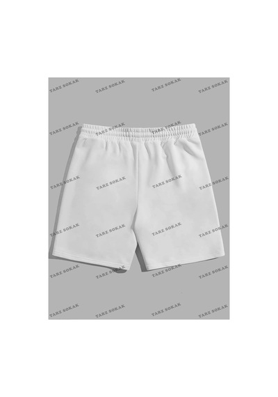 Tarzsokak Y2k Unisex Yaz Şort Bermuda Harajuka Anime Retro Kod-11594 Beyaz